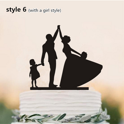 Topper pentru tort în stil de familie, petrecere de nuntă, aniversare de câine pentru copii, decorațiuni pentru duș de mireasă, cadou pentru copii, decor pentru tort, nuntă rustică