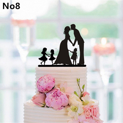 Topper pentru tort în stil de familie, petrecere de nuntă, aniversare de câine pentru copii, decorațiuni pentru duș de mireasă, cadou pentru copii, decor pentru tort, nuntă rustică