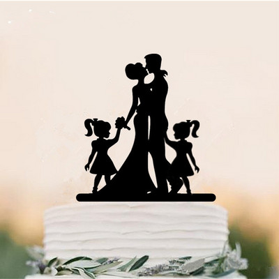 Topper pentru tort în stil de familie, petrecere de nuntă, aniversare de câine pentru copii, decorațiuni pentru duș de mireasă, cadou pentru copii, decor pentru tort, nuntă rustică