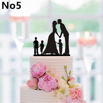 Topper pentru tort în stil de familie, petrecere de nuntă, aniversare de câine pentru copii, decorațiuni pentru duș de mireasă, cadou pentru copii, decor pentru tort, nuntă rustică