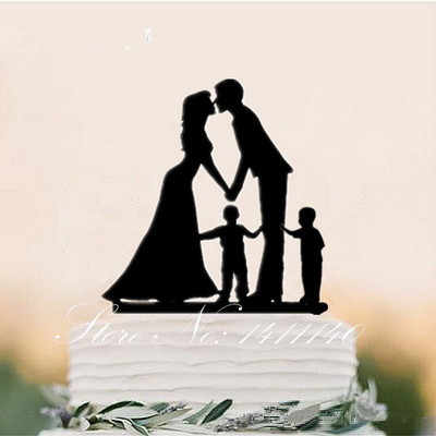 Topper pentru tort în stil de familie, petrecere de nuntă, aniversare de câine pentru copii, decorațiuni pentru duș de mireasă, cadou pentru copii, decor pentru tort, nuntă rustică