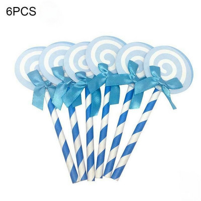 6 db Színes nyalóka pillangós nyakkendő torta díszítő kellékek Cupcake Fedők Cukor tál ajándékdoboz Születésnapi parti dekoráció gyerekeknek