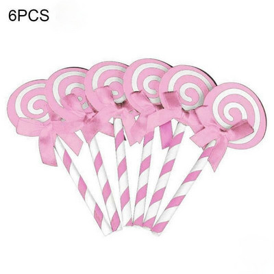 6 db Színes nyalóka pillangós nyakkendő torta díszítő kellékek Cupcake Fedők Cukor tál ajándékdoboz Születésnapi parti dekoráció gyerekeknek
