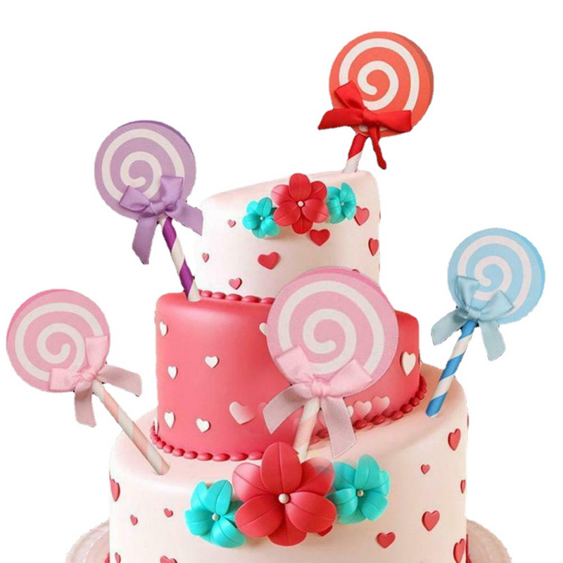 6 db Színes nyalóka pillangós nyakkendő torta díszítő kellékek Cupcake Fedők Cukor tál ajándékdoboz Születésnapi parti dekoráció gyerekeknek