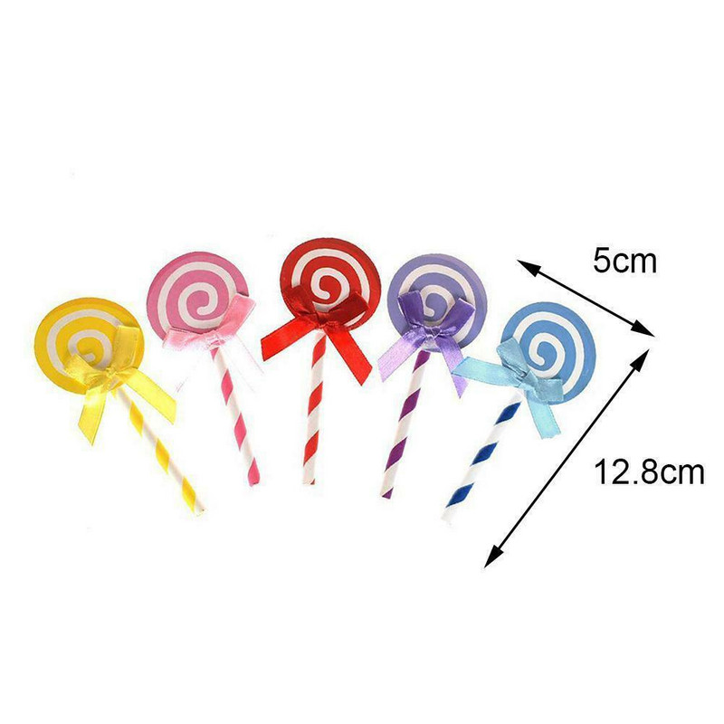 6 db Színes nyalóka pillangós nyakkendő torta díszítő kellékek Cupcake Fedők Cukor tál ajándékdoboz Születésnapi parti dekoráció gyerekeknek