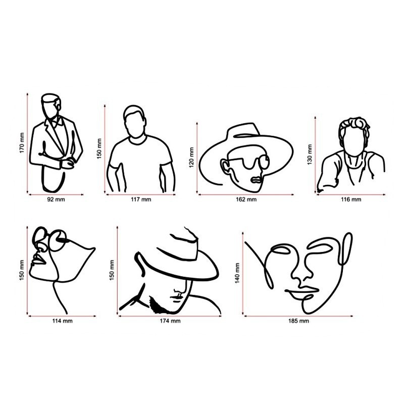 Uued lihtsad näojooned meestele Sünnipäevakoogikatted Akrüülist Meeste Minimaalne Näopealne sünnipäevakookide kaunistamiseks