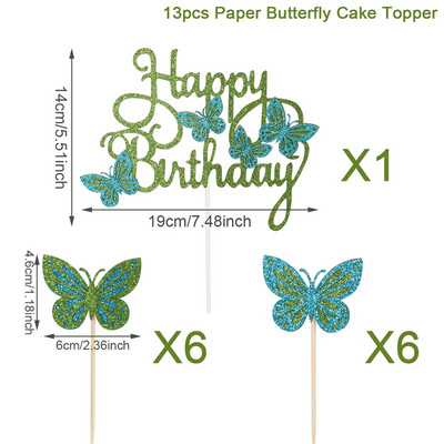 13 buc Paiete Fluture La mulți ani Tort Toppers Baby Shower Fată Decor petrecere de Naștere Fluture Desert Tort Decor