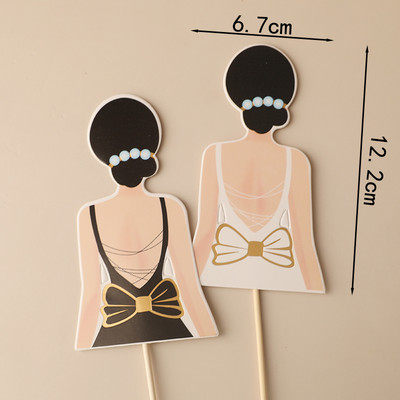 Nová biela čierna sukňa Šťastný Deň matiek Ozdoba na tortu pre dievčatá, narodeninovú tortu, párty potreby, nástroje na zdobenie torty