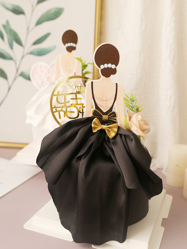 Nová biela čierna sukňa Šťastný Deň matiek Ozdoba na tortu pre dievčatá, narodeninovú tortu, párty potreby, nástroje na zdobenie torty