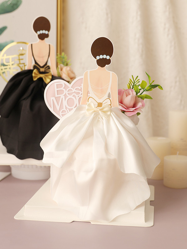 Nová biela čierna sukňa Šťastný Deň matiek Ozdoba na tortu pre dievčatá, narodeninovú tortu, párty potreby, nástroje na zdobenie torty