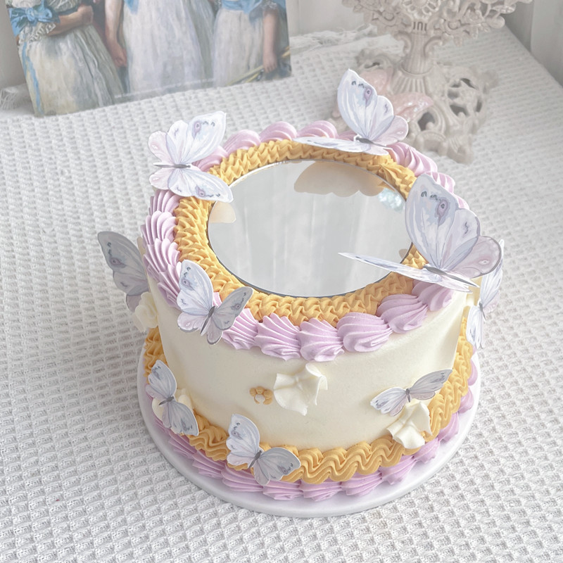 9 vnt. rožinės spalvos drugelio gimtadienio torto apmušalai Vestuvinio torto puošmena „pasidaryk pats“ keksiukų puošmena Gimtadienio vakarėlio kūdikių vakarėlio tortų reikmenys