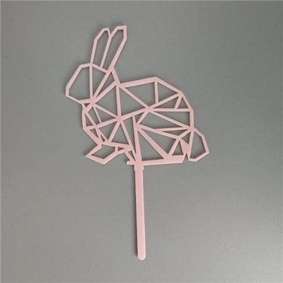 Nova zlatna geometrijska prevlaka za kolače sa životinjama, zec, mačka, pas, akrilna prevlaka za torte za rođendansku zabavu, tortu, desertne ukrase za stol