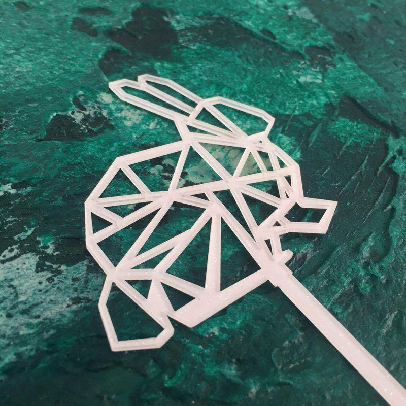 Nova zlatna geometrijska prevlaka za kolače sa životinjama, zec, mačka, pas, akrilna prevlaka za torte za rođendansku zabavu, tortu, desertne ukrase za stol