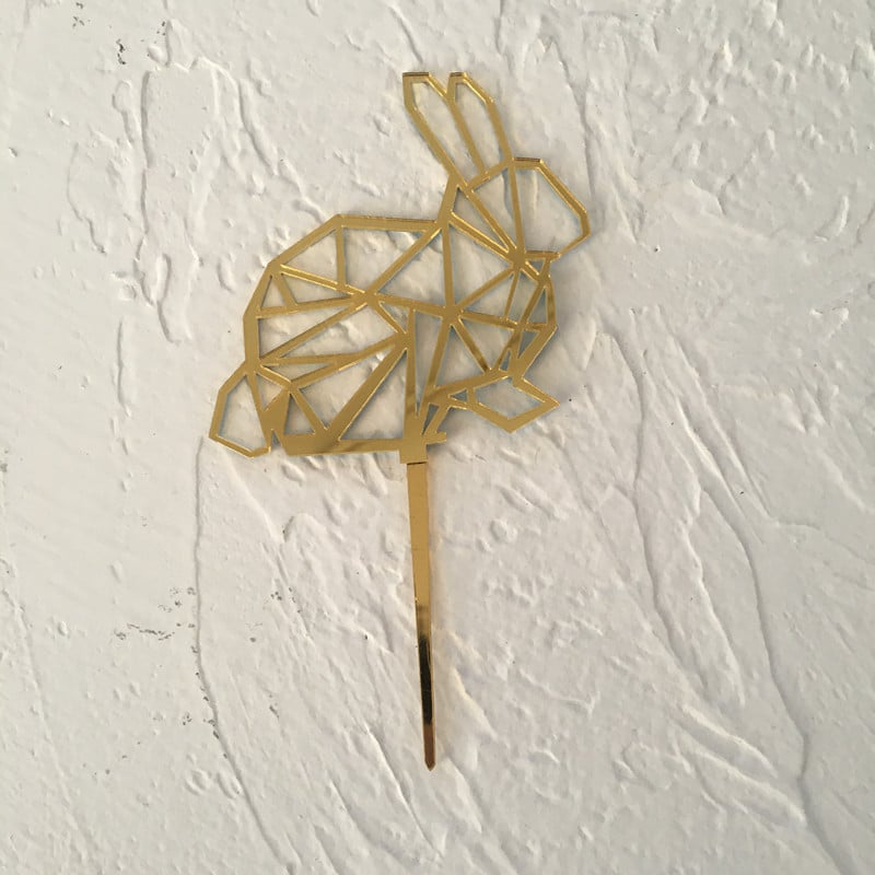 Nova zlatna geometrijska prevlaka za kolače sa životinjama, zec, mačka, pas, akrilna prevlaka za torte za rođendansku zabavu, tortu, desertne ukrase za stol