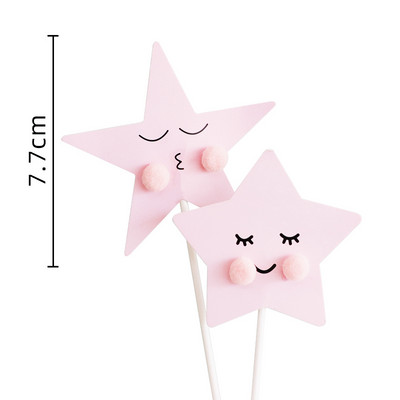 Personalizirana crtića za tortu Prekrasna ružičasta vila Djevojka Dekor Zec Zvijezda Oblak Srce Dekoracija Torta Rođendanska Baby Shower