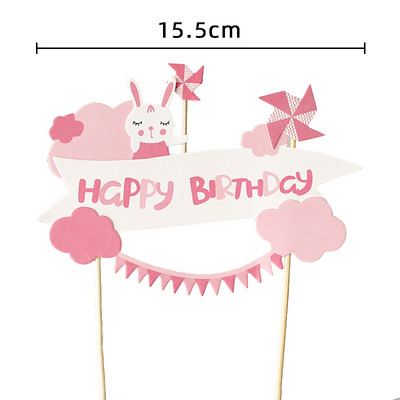 Personalizirana crtića za tortu Prekrasna ružičasta vila Djevojka Dekor Zec Zvijezda Oblak Srce Dekoracija Torta Rođendanska Baby Shower