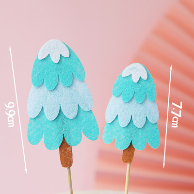 Prekrivač za tortu Zastavice za drvce Ružičasto zelena Šumska dekoracija za rođendansku zabavu Dodatak za pečenje Potrepštine za kolače Pokloni