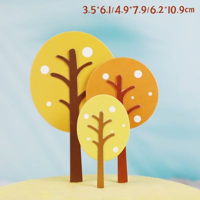 Prekrivač za tortu Zastavice za drvce Ružičasto zelena Šumska dekoracija za rođendansku zabavu Dodatak za pečenje Potrepštine za kolače Pokloni