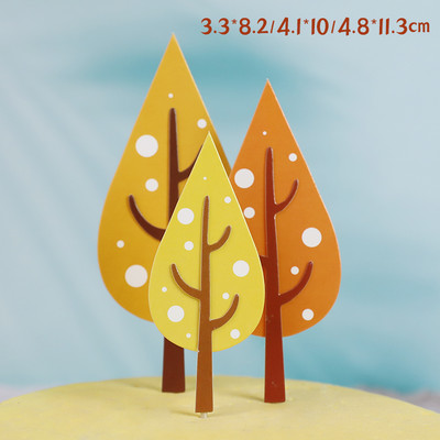 Prekrivač za tortu Zastavice za drvce Ružičasto zelena Šumska dekoracija za rođendansku zabavu Dodatak za pečenje Potrepštine za kolače Pokloni