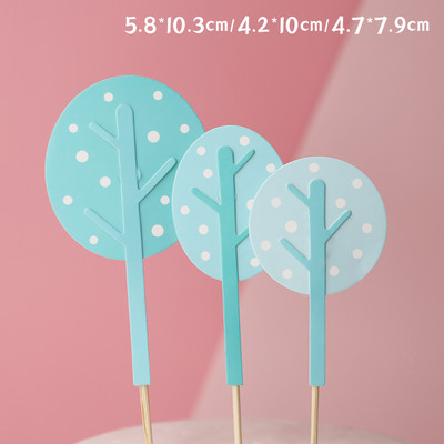 Prekrivač za tortu Zastavice za drvce Ružičasto zelena Šumska dekoracija za rođendansku zabavu Dodatak za pečenje Potrepštine za kolače Pokloni