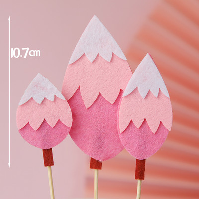 Prekrivač za tortu Zastavice za drvce Ružičasto zelena Šumska dekoracija za rođendansku zabavu Dodatak za pečenje Potrepštine za kolače Pokloni