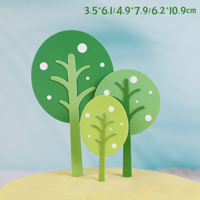 Prekrivač za tortu Zastavice za drvce Ružičasto zelena Šumska dekoracija za rođendansku zabavu Dodatak za pečenje Potrepštine za kolače Pokloni