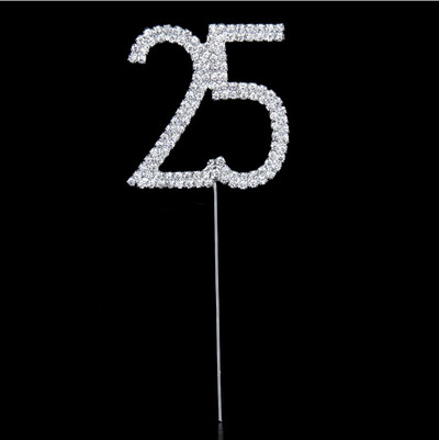 Nové ozdoby na tortu s kamienkami, číslami, dvojitým radom, vŕtanými arabskými číslicami 10, 18, 20, 21, 25, 50, 60, 70, vložkami na narodeninovú tortu, DIY dekorácie