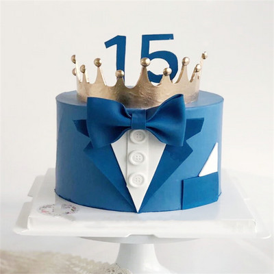 Cake Topper Suit γιακά παπιγιόν Επιδόρπιο Εργαλεία διακόσμησης τούρτας για Happy Fathers Birthday Day Wedding Favors Party Dad Bakery