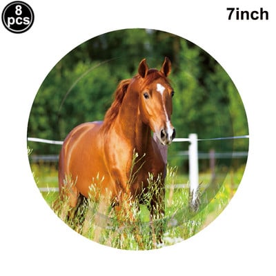 Mini figurine de cai pentru petrecerea de aniversare a calului, decorare pentru tort, gard de corral, jucărie de curse, decor tort pentru cai, cowboy, cowgril, consumabile pentru ziua de naștere