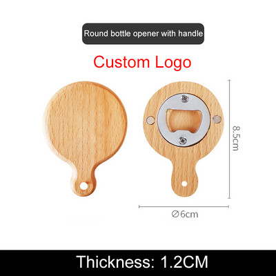 Logo personalizat Magneți creativ din lemn băuturi deschizător de sticle de bere logo de uz casnic portabil