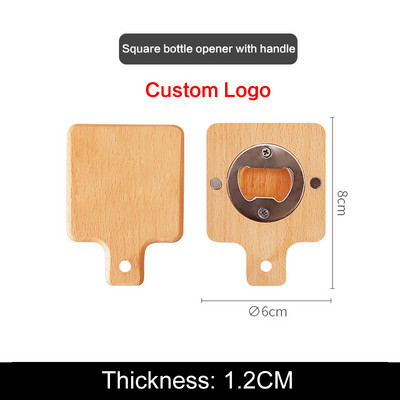 Logo personalizat Magneți creativ din lemn băuturi deschizător de sticle de bere logo de uz casnic portabil
