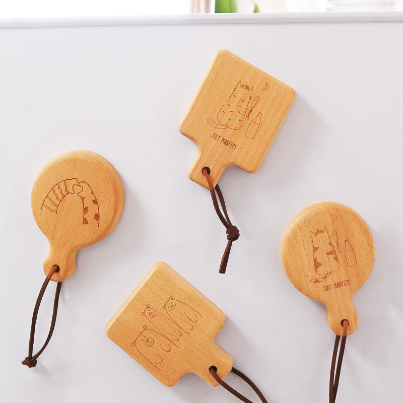 Logo personalizat Magneți creativ din lemn băuturi deschizător de sticle de bere logo de uz casnic portabil