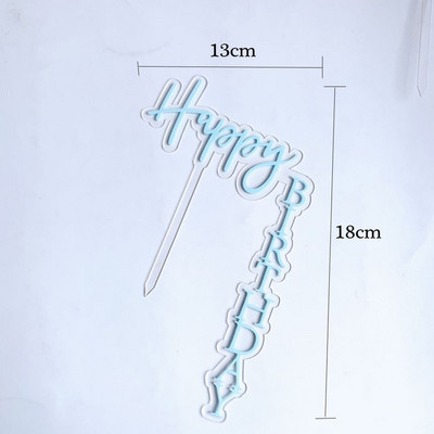 INS New Happy Birthday Akrilni nadjev za torte Laserski obojeni okrugli nadjev za torte za dječje rođendane Ukrasi za torte Baby Shower