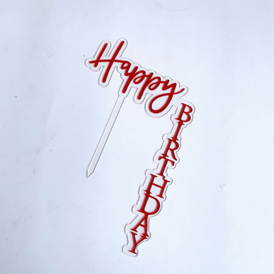 INS New Happy Birthday Akrilni nadjev za torte Laserski obojeni okrugli nadjev za torte za dječje rođendane Ukrasi za torte Baby Shower