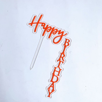 INS New Happy Birthday Akrilni nadjev za torte Laserski obojeni okrugli nadjev za torte za dječje rođendane Ukrasi za torte Baby Shower