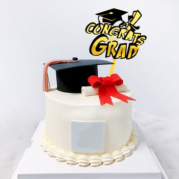 Бакалавърска шапка Congrasts Grad Acrylic Cake Toppers Congratulation Class of 2023 Graduate Birthday Cake Decoration Multi-Styles