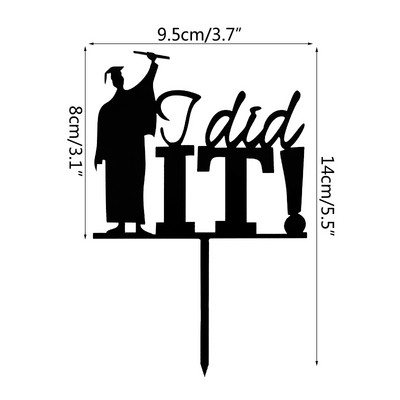 Bakalaura cepure Apsveikumi Grad akrila kūku pildītāji Apsveikuma klase 2023. gadā absolventu dzimšanas dienas kūku dekorēšana, dažādi stili