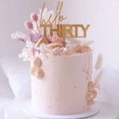 Hello Thirty Happy Birthday Cake Topper Zlatni akrilni 30. rođendan Akrilni Cupcake Topper za rođendanske ukrase za torte