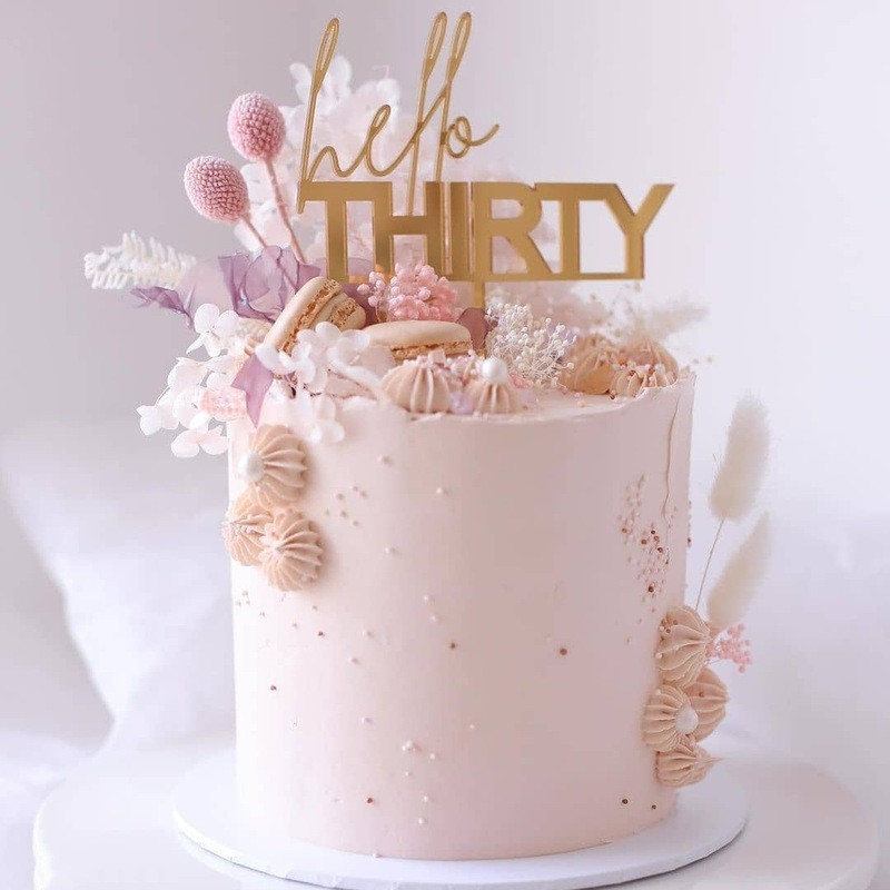 Hello Thirty Happy Birthday Cake Topper Zlatni akrilni 30. rođendan Akrilni Cupcake Topper za rođendanske ukrase za torte