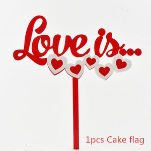 1 set LOVE pentru steagul de tort de Ziua Îndrăgostiților, alegeri pentru decorare acrilice pentru deserturi, Topper acrilic pentru tort pentru articole de petrecere