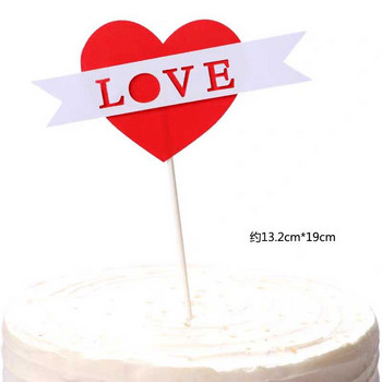 1 комплект ЛЮБОВ флаг за торта за Свети Валентин Избира акрилна декорация на десерти Акрилен топер за торта за парти консумативи