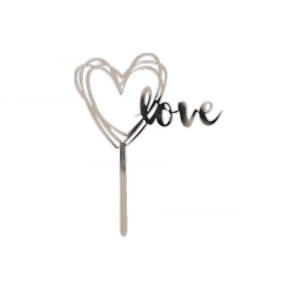 1 set LOVE pentru steagul de tort de Ziua Îndrăgostiților, alegeri pentru decorare acrilice pentru deserturi, Topper acrilic pentru tort pentru articole de petrecere