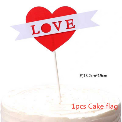 1 set LOVE pentru steagul de tort de Ziua Îndrăgostiților, alegeri pentru decorare acrilice pentru deserturi, Topper acrilic pentru tort pentru articole de petrecere
