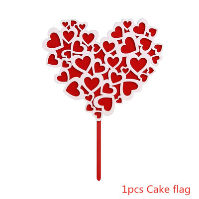 1 set LOVE pentru steagul de tort de Ziua Îndrăgostiților, alegeri pentru decorare acrilice pentru deserturi, Topper acrilic pentru tort pentru articole de petrecere