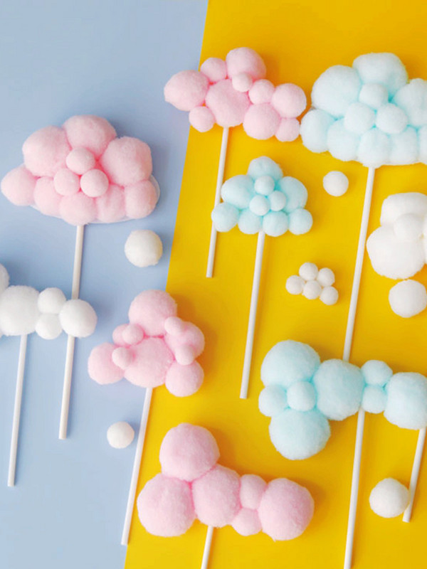 1db/10db Aranyos színes felhős tortafeltöltő bulizós gyerekeknek lányoknak, babáknak Boldog születésnapot Hold léggömb tortadísz születésnapi ajándékok