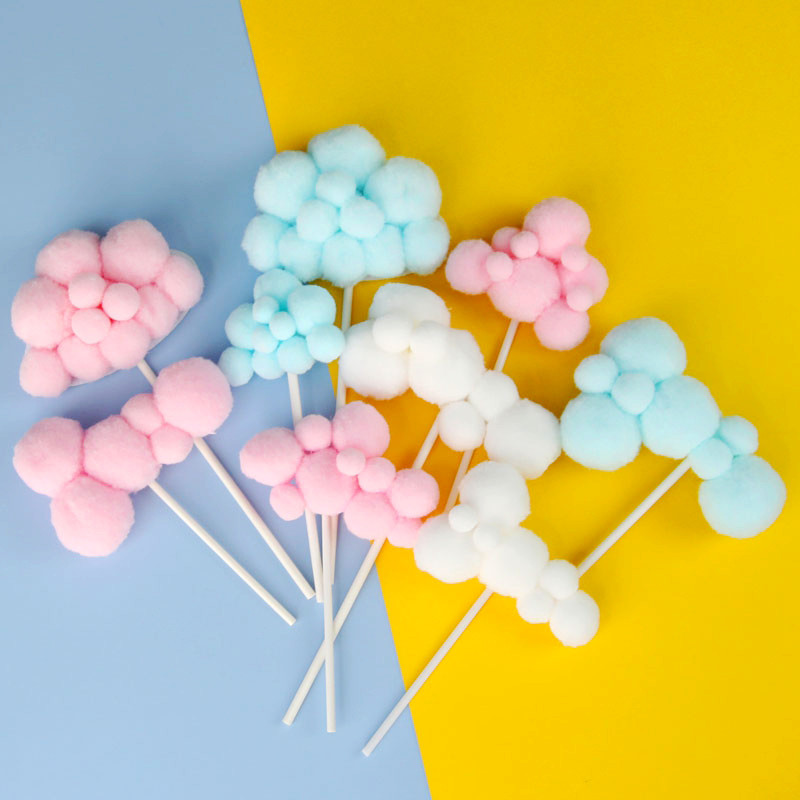 1db/10db Aranyos színes felhős tortafeltöltő bulizós gyerekeknek lányoknak, babáknak Boldog születésnapot Hold léggömb tortadísz születésnapi ajándékok