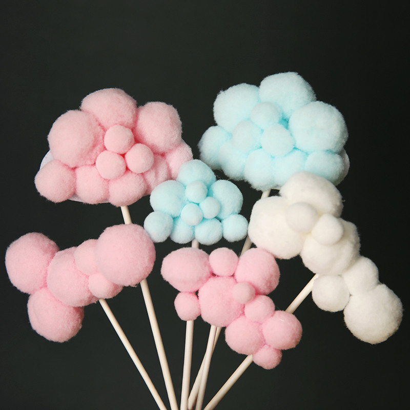 1db/10db Aranyos színes felhős tortafeltöltő bulizós gyerekeknek lányoknak, babáknak Boldog születésnapot Hold léggömb tortadísz születésnapi ajándékok