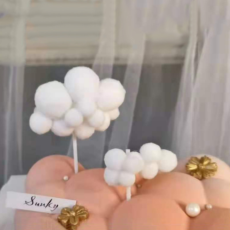 1db/10db Aranyos színes felhős tortafeltöltő bulizós gyerekeknek lányoknak, babáknak Boldog születésnapot Hold léggömb tortadísz születésnapi ajándékok