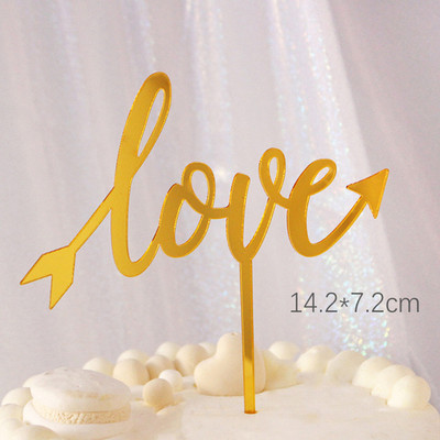 Ins New Love Wedding Cake Topper Sretno Valentinovo 2021 Zlatno Crveno Srce Topper Topper Za Ukrase Torte za godišnjicu vjenčanja