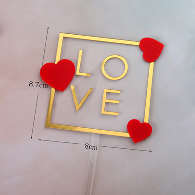 Ins New Love Wedding Cake Topper Sretno Valentinovo 2021 Zlatno Crveno Srce Topper Topper Za Ukrase Torte za godišnjicu vjenčanja